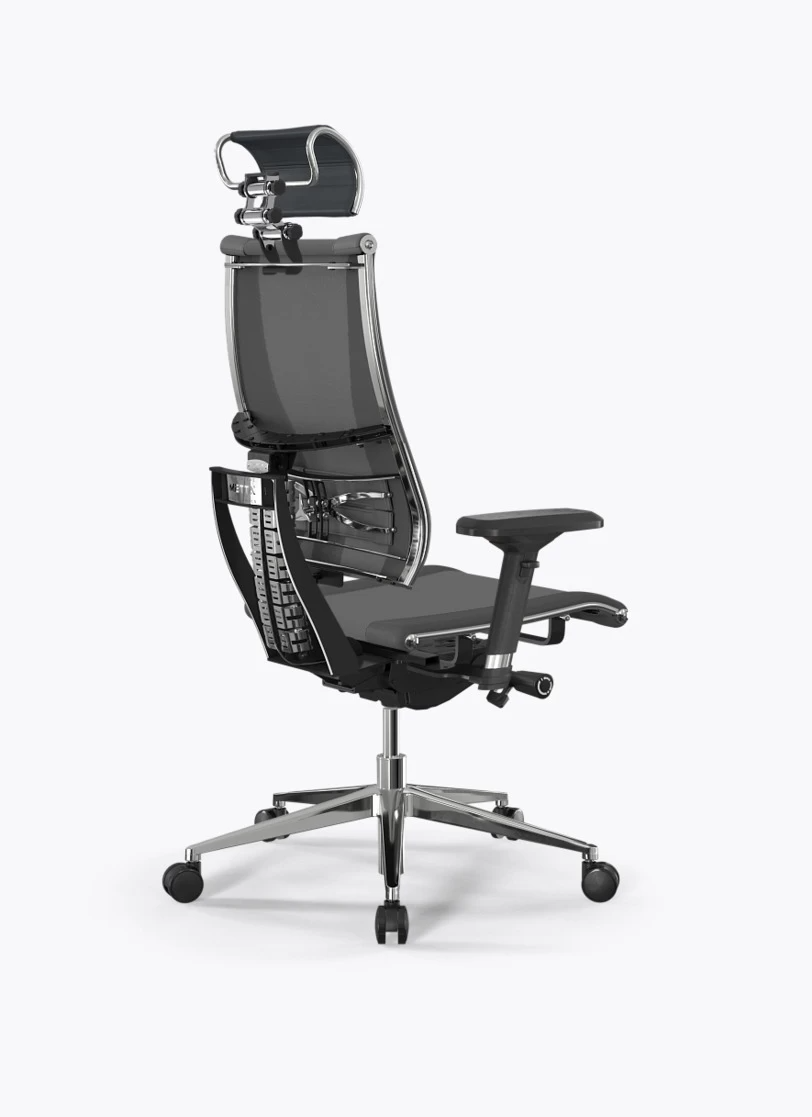 Кресло Метта Y 3D Elastic B2-14D/0995404 (сетка TS YM93 серая/экокожа Infinity Easy Clean серая)